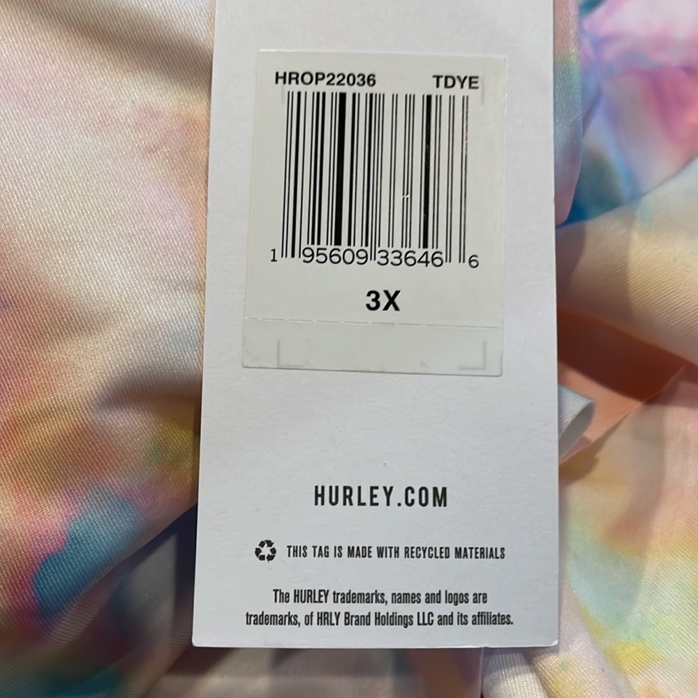 NWT Hurley One-Piece Cut Out Tie Dye Lined Swimsuit - Picture 9 of 9